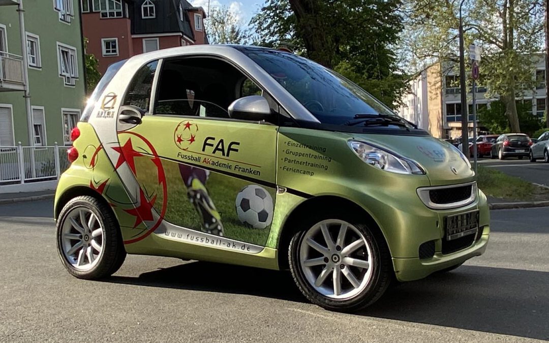 Fahrzeugbeschriftung Fussball Smart Fahrzeugbeschriftung Smart Fußball FAF