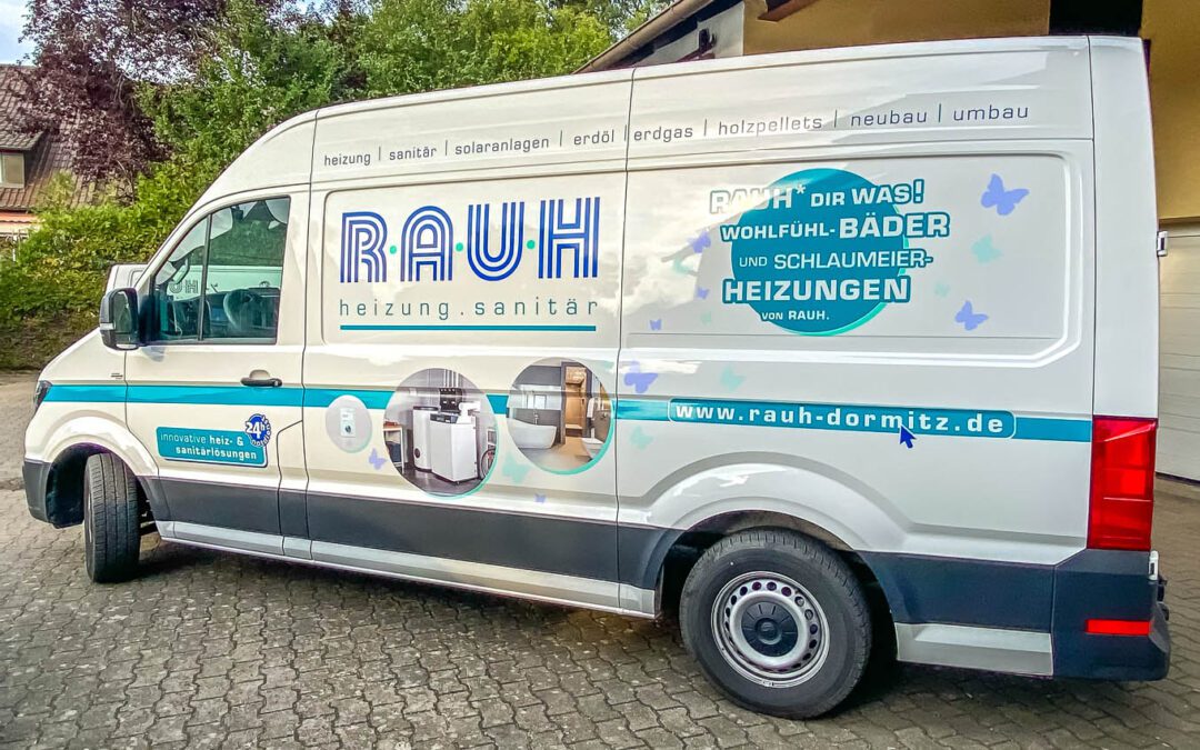 Fahrzeugbeschriftung Rauh Samitär und Heizung Fahrzeugbeschriftung Rauh